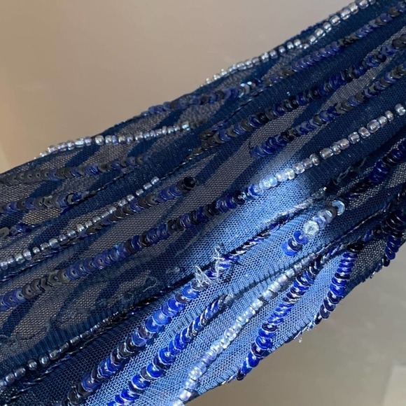 NWT Parker Petra Blue Beaded Mini Dress Size 4 - Picture 10 of 11